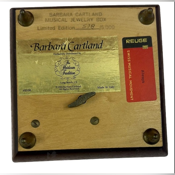 Barbara Cartland Music Box Gone With The Wind 1984 Heirloom Tradition  578/5000 - Picture 5 of 5